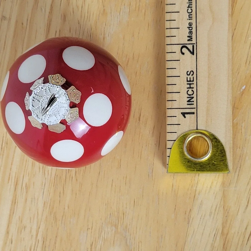 VTG Stebbins Anderson Ceramic Christmas Ornaments Red White Polka Dot Candy Cane